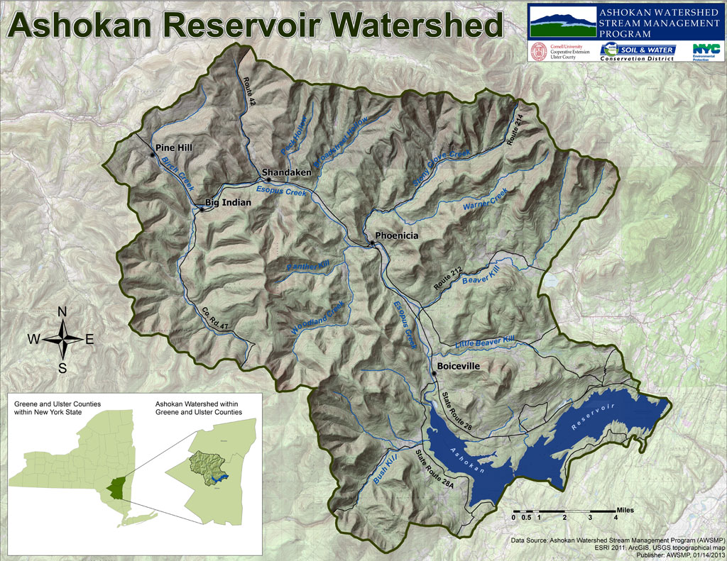 map of the Ashokan Reservoir