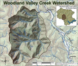 map of Woodland Valley Creek